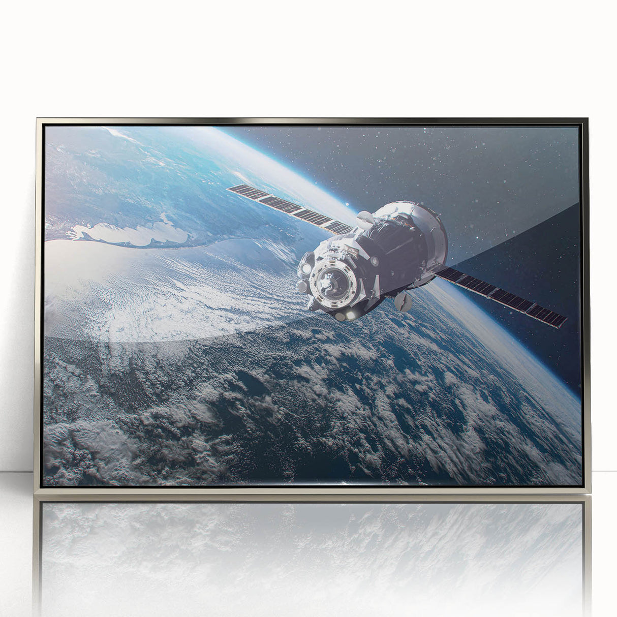 Satellite Orbit Over Earth - Stunning NASA Space Missions Wall Art