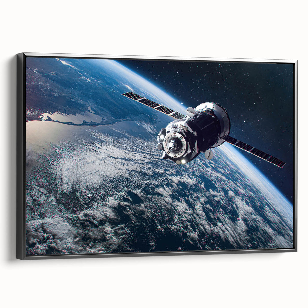 Satellite Orbit Over Earth - Stunning NASA Space Missions Wall Art