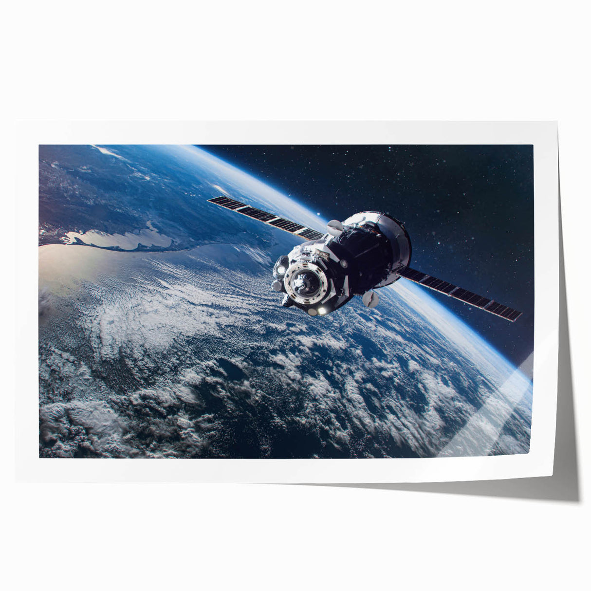 Satellite Orbit Over Earth - Stunning NASA Space Missions Wall Art
