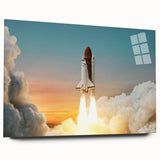 Sunset Space Shuttle Launch - Vibrant NASA Space Missions Wall Art