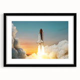 Sunset Space Shuttle Launch - Vibrant NASA Space Missions Wall Art