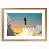 Sunset Space Shuttle Launch - Vibrant NASA Space Missions Wall Art