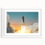 Sunset Space Shuttle Launch - Vibrant NASA Space Missions Wall Art