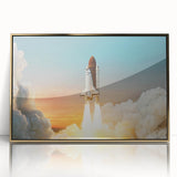 Sunset Space Shuttle Launch - Vibrant NASA Space Missions Wall Art