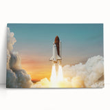 Sunset Space Shuttle Launch - Vibrant NASA Space Missions Wall Art