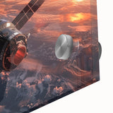 Satellite Over Earth at Sunrise - Stunning NASA Space Missions Wall Art