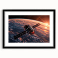 Satellite Over Earth at Sunrise - Stunning NASA Space Missions Wall Art