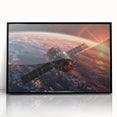 Satellite Over Earth at Sunrise - Stunning NASA Space Missions Wall Art
