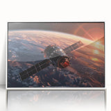 Satellite Over Earth at Sunrise - Stunning NASA Space Missions Wall Art