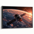 Satellite Over Earth at Sunrise - Stunning NASA Space Missions Wall Art