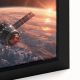 Satellite Over Earth at Sunrise - Stunning NASA Space Missions Wall Art
