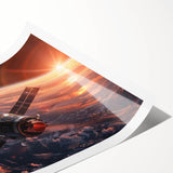 Satellite Over Earth at Sunrise - Stunning NASA Space Missions Wall Art