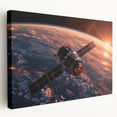Satellite Over Earth at Sunrise - Stunning NASA Space Missions Wall Art