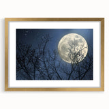 Stunning Moonlit Night Canvas – Celestial Decor with Lunar Phases