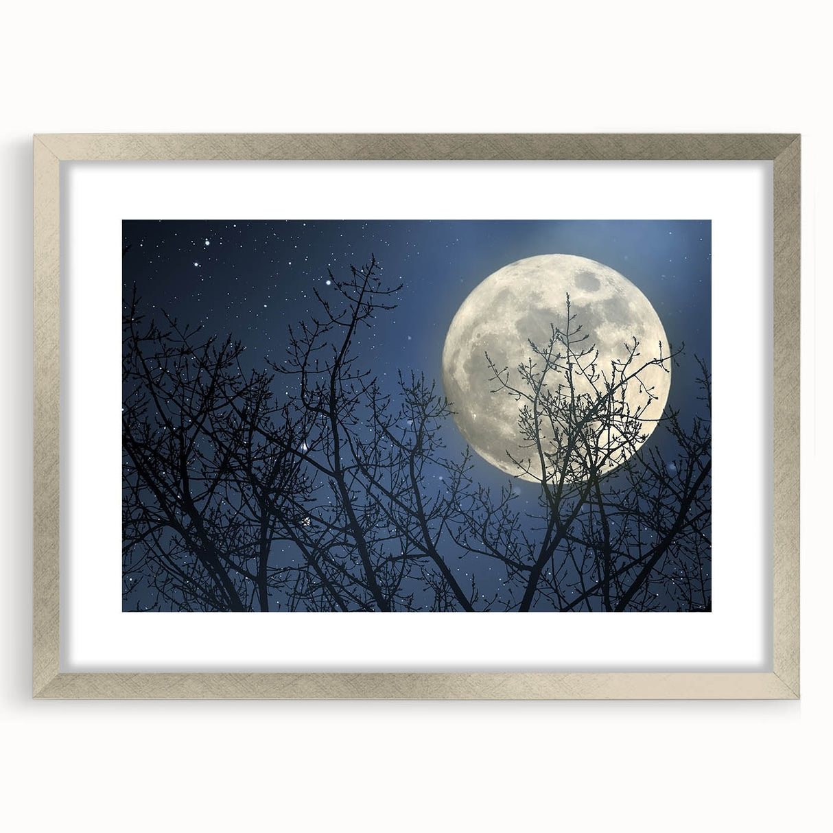 Stunning Moonlit Night Canvas – Celestial Decor with Lunar Phases