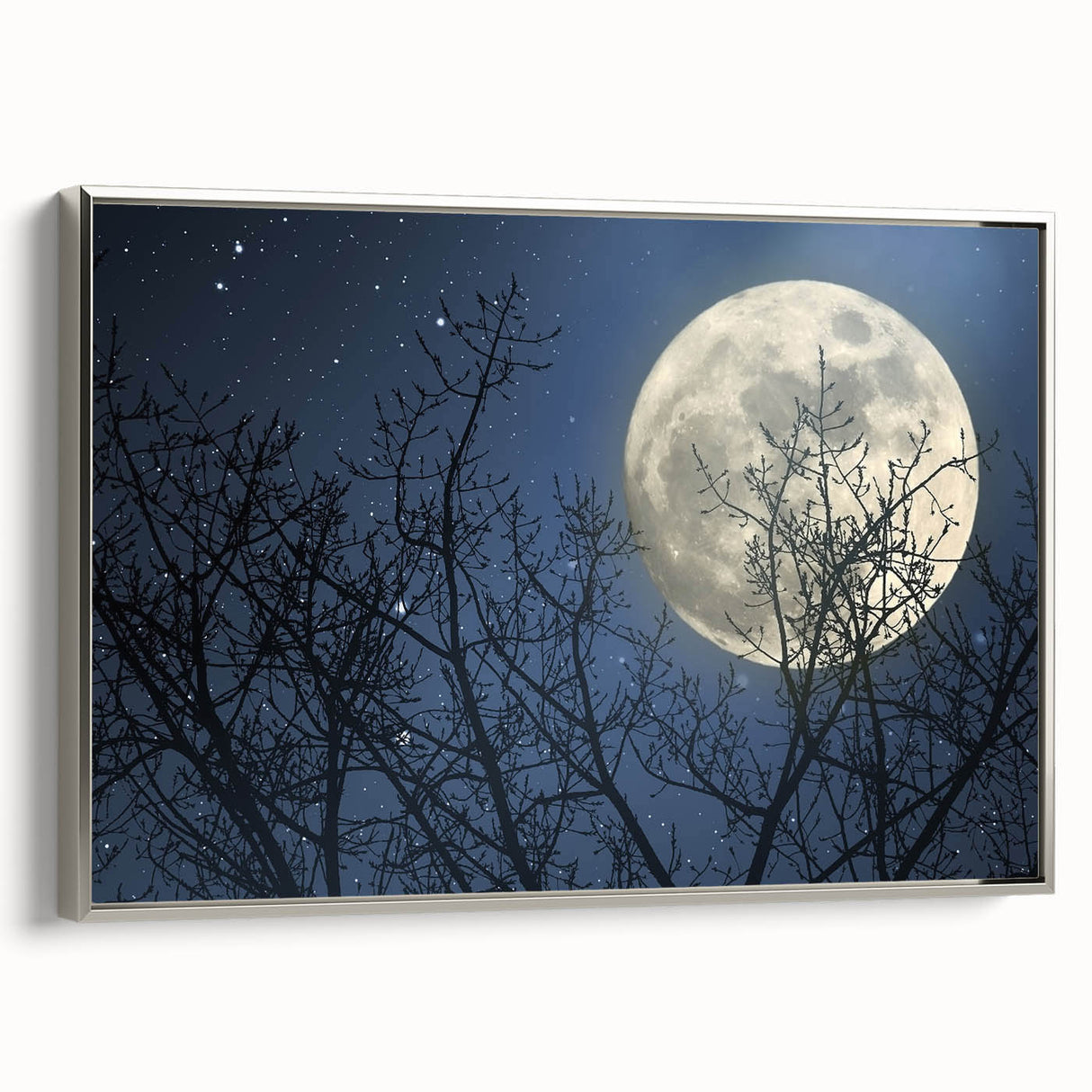 Stunning Moonlit Night Canvas – Celestial Decor with Lunar Phases
