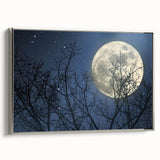 Stunning Moonlit Night Canvas – Celestial Decor with Lunar Phases