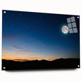 Tranquil Moon Over Horizon – Stunning Celestial Canvas for Home Decor