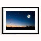 Tranquil Moon Over Horizon – Stunning Celestial Canvas for Home Decor
