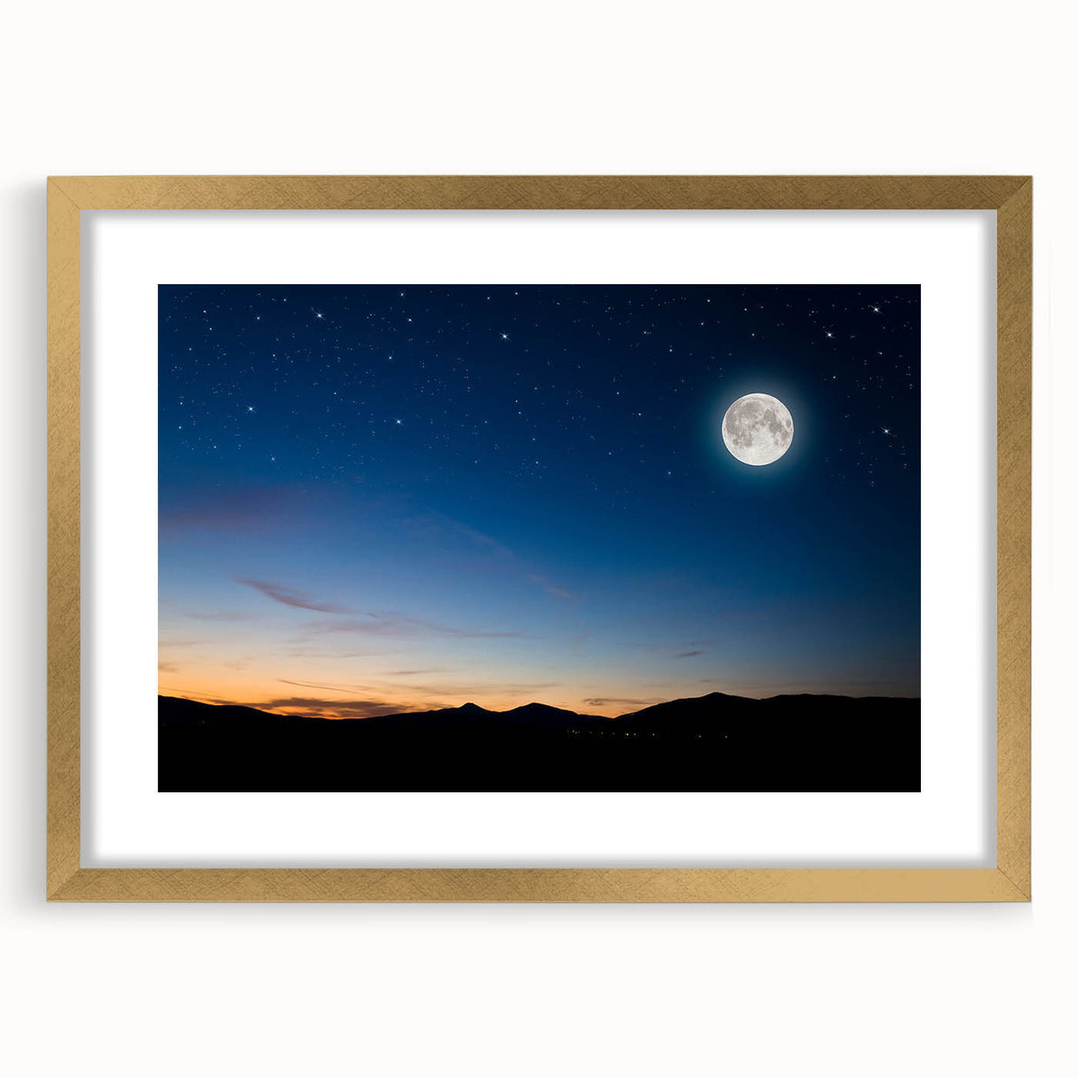 Tranquil Moon Over Horizon – Stunning Celestial Canvas for Home Decor