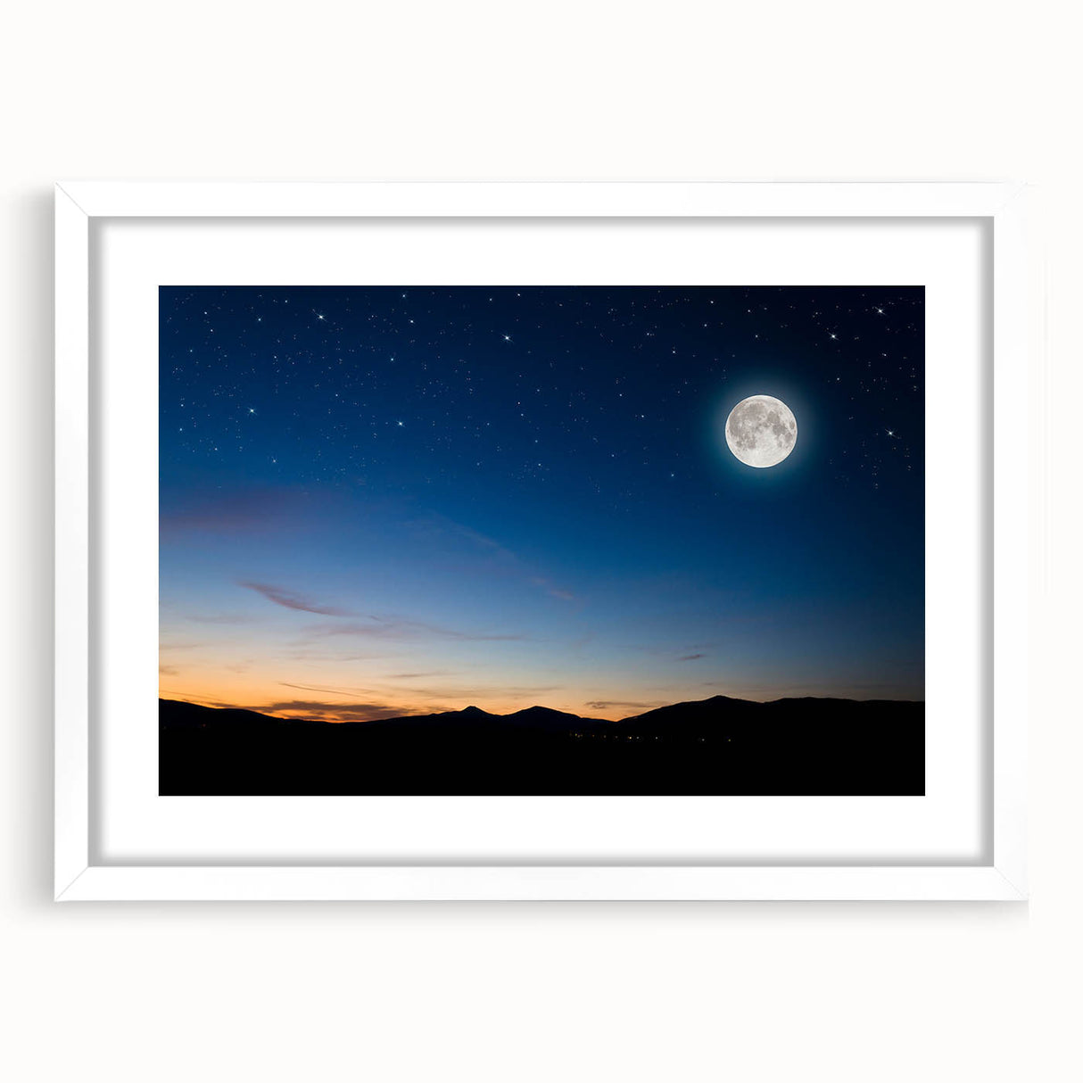 Tranquil Moon Over Horizon – Stunning Celestial Canvas for Home Decor