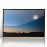 Tranquil Moon Over Horizon – Stunning Celestial Canvas for Home Decor