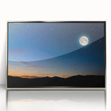 Tranquil Moon Over Horizon – Stunning Celestial Canvas for Home Decor