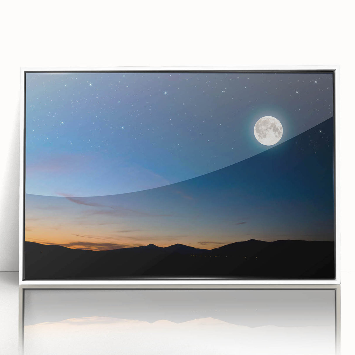 Tranquil Moon Over Horizon – Stunning Celestial Canvas for Home Decor