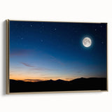 Tranquil Moon Over Horizon – Stunning Celestial Canvas for Home Decor