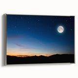 Tranquil Moon Over Horizon – Stunning Celestial Canvas for Home Decor