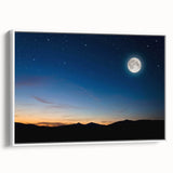 Tranquil Moon Over Horizon – Stunning Celestial Canvas for Home Decor