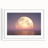 Mesmerizing Full Moon Over Ocean – Tranquil Celestial Wall Art Decor