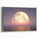 Mesmerizing Full Moon Over Ocean – Tranquil Celestial Wall Art Decor