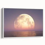 Mesmerizing Full Moon Over Ocean – Tranquil Celestial Wall Art Decor