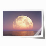 Mesmerizing Full Moon Over Ocean – Tranquil Celestial Wall Art Decor