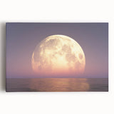 Mesmerizing Full Moon Over Ocean – Tranquil Celestial Wall Art Decor