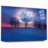 Full Moon in Winter Landscape – Stunning Celestial Wall Art for Home