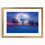 Full Moon in Winter Landscape – Stunning Celestial Wall Art for Home