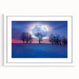 Full Moon in Winter Landscape – Stunning Celestial Wall Art for Home