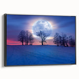 Full Moon in Winter Landscape – Stunning Celestial Wall Art for Home