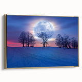 Full Moon in Winter Landscape – Stunning Celestial Wall Art for Home