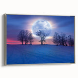 Full Moon in Winter Landscape – Stunning Celestial Wall Art for Home