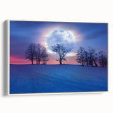 Full Moon in Winter Landscape – Stunning Celestial Wall Art for Home