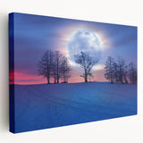 Full Moon in Winter Landscape – Stunning Celestial Wall Art for Home