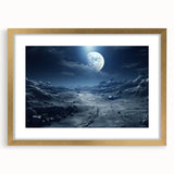 Moonlit Cosmic Landscape – Futuristic Space-Themed Wall Art Decor