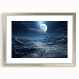 Moonlit Cosmic Landscape – Futuristic Space-Themed Wall Art Decor