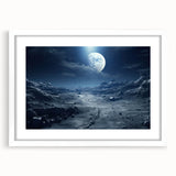 Moonlit Cosmic Landscape – Futuristic Space-Themed Wall Art Decor
