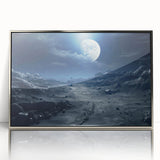 Moonlit Cosmic Landscape – Futuristic Space-Themed Wall Art Decor