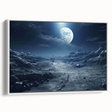 Moonlit Cosmic Landscape – Futuristic Space-Themed Wall Art Decor