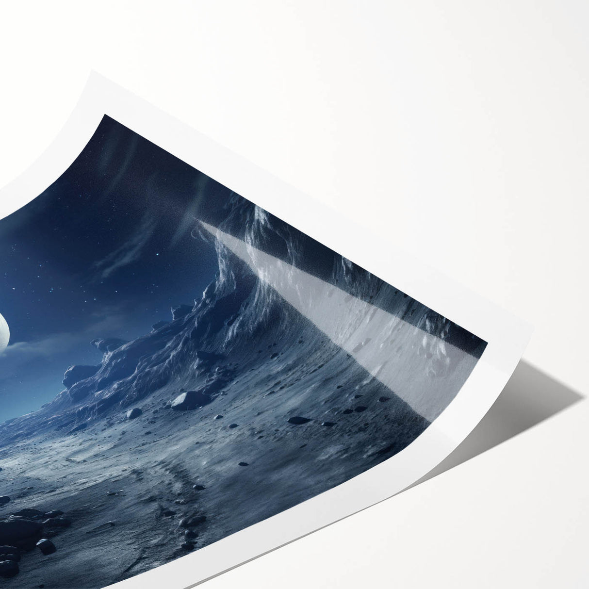 Moonlit Cosmic Landscape – Futuristic Space-Themed Wall Art Decor